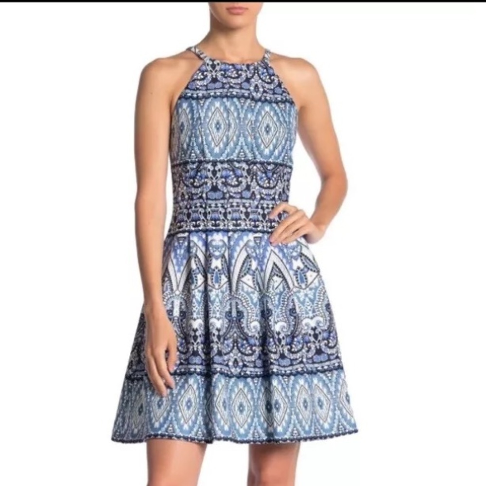 NWT Vince Camuto Halter Sleeveless Fit and Flare Dress